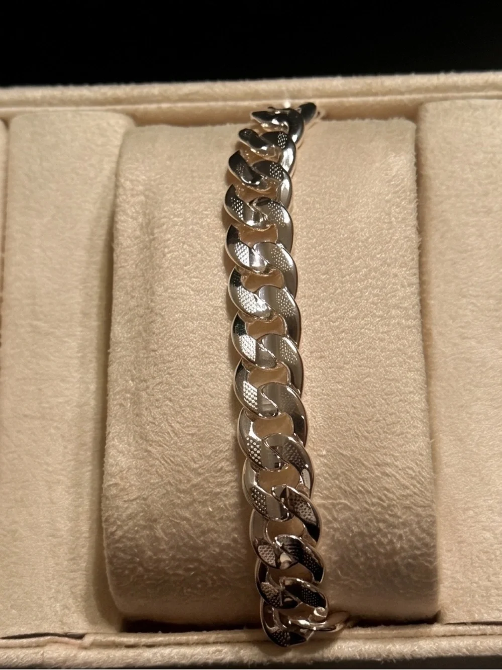 Men's 925 Silver Cuban Link Bracelet - Polished Chain